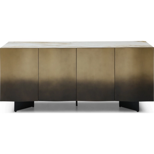 Bastione Buffet in White Marble Look & Ombre Bronze Gold